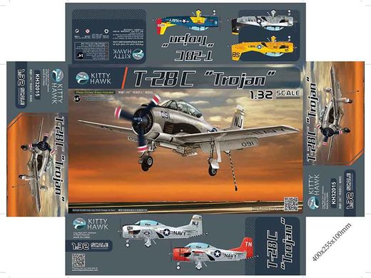 Maquette d'avion militaire : T-28c Trojan - Kitty Hawk Model 32015