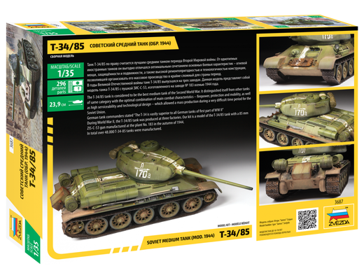 Maquette militaire : Char Russe T-34/85 - 1/35 - Zvezda 3687