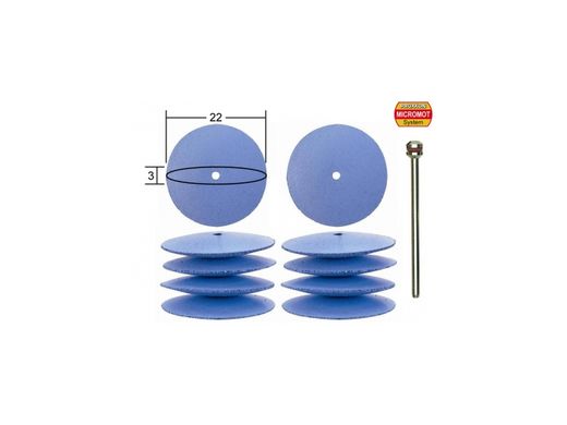 Outil modélisme - 10 polissoirs élastiques en silicone en forme de lentille ø 22,0 mm - PROXXON 28293