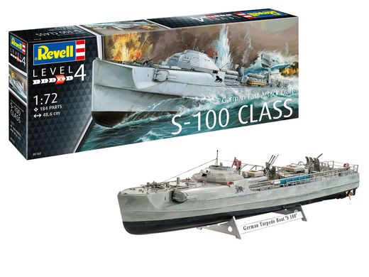 Maquette bateau militaire : Navette Allemande D'Attaque Rapide S-100 - 1/72 - Revell 5162 05162