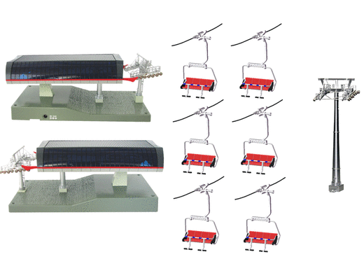 Téléphérique électrique 6 télésièges 2 gares 1:87 - Jagerndorfer 82464