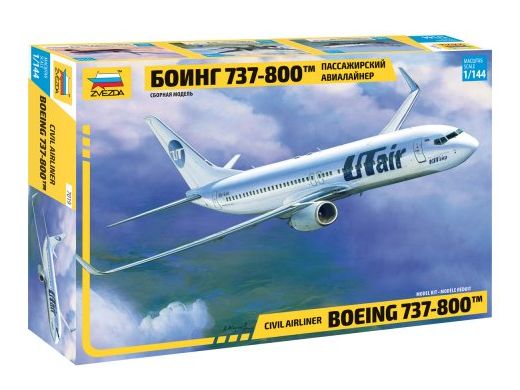 Maquette d'avion civil : Boeing 737-800 - 1/144 - Zvezda 7019 07019