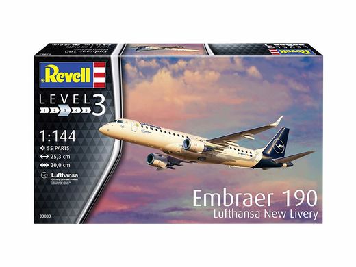 Maquette avion civil : Embraer 190 Lufthansa New Livery - 1:144 - Revell 3883 03883