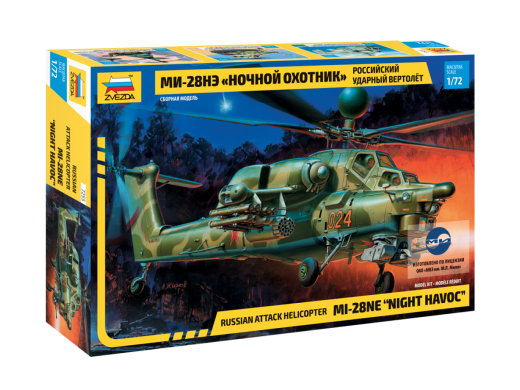 Maquette militaire : Hélicoptère Russe d'attaque MI-28NE "Night havoc" - 1/72 - Zvezda 7255 07255