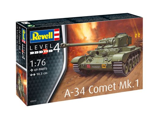 Maquette char d'assaut : A-34 Comet Mk.1 - 1:76 - Revell 03317, 3317 - france-maquette.fr