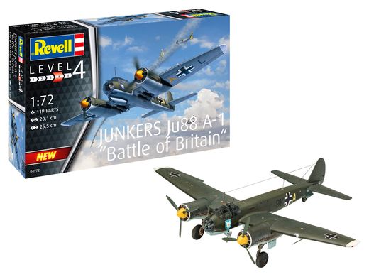 Maquette avion : Junkers Ju88 A-1 Battle of Brita 1:72 - Revell 04972, 4972 - france-maquette.fr