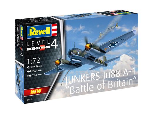 Maquette avion : Junkers Ju88 A-1 Battle of Brita 1:72 - Revell 04972, 4972 - france-maquette.fr