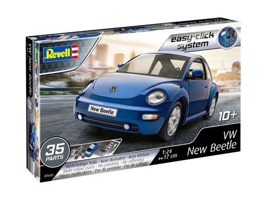 Maquette voiture : Easy Click VW New Beetle 1:24 - Revell 07643, 7643 - france-maquette.fr