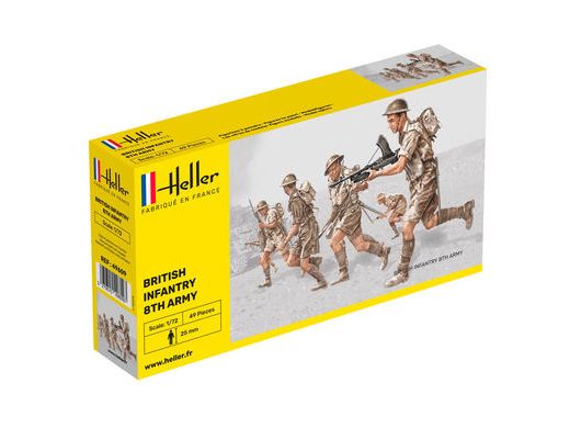 Figurines militaires : Britische Infanterie 8. Armée - 1/72 - Heller 49609 - france-maquette.fr