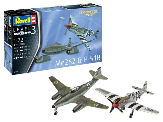 Maquette avion : Model Set Combat Set Me262 & P-5 - 1:72 - Revell 63711