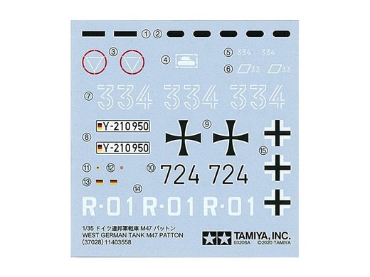 Maquette militaire : West German Tank M47 Patton - 1/35 - Tamiya 37028