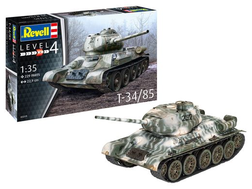 Maquette char d'assaut : T-34/85 - 1:35 - Revell 03319, 3319