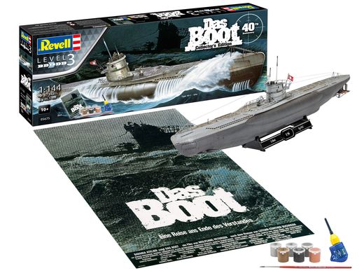 Maquette sous-marin : Coffret Cadeau Film "Das Boot" 40e Anniversaire - 1:144 - Revell 05675, 5675