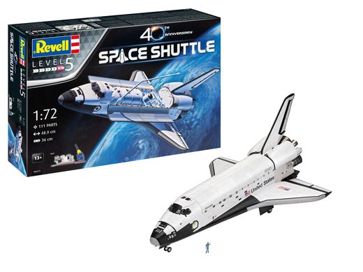 Maquette en plastique : Coffret cadeau navette spatiale 40e anniversaire - 1:72 - Revell 05673 5673