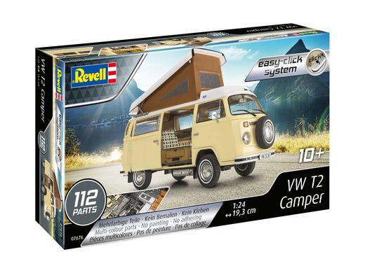 Maquette voiture : Easy-Click Vw T2 Camper - 1:24 - Revell 07676 7676