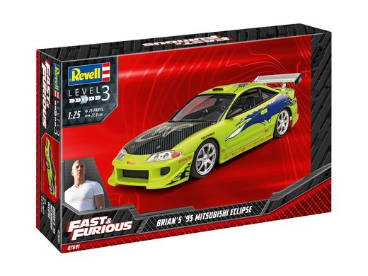 Maquette voiture : Fast & Furious Brian'S 1995 Mitsubishi Eclipse - 1:25 - Revell 07691 7691