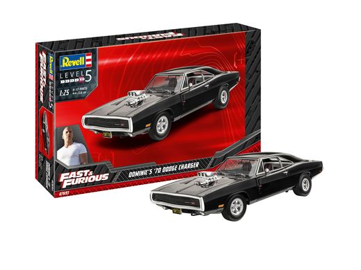 Maquette voiture : Fast & Furious - Dominics 1970 Dodge Charger - 1:25 - Revell 07693, 7693