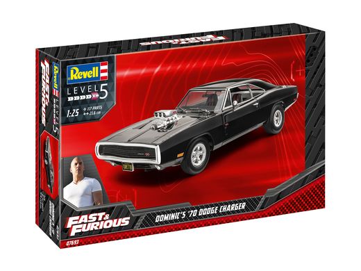 Maquette voiture : Fast & Furious - Dominics 1970 Dodge Charger - 1:25 - Revell 07693, 7693