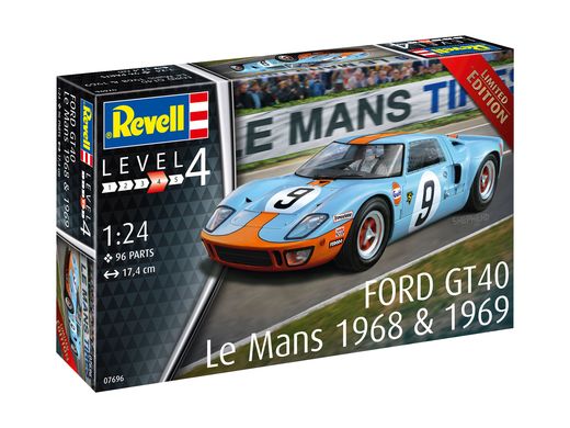 Maquette voiture : Ford Gt 40 Le Mans 1968 - 1:24 - Revell 07696, 7696