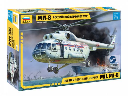 Maquette hélicoptère : Mil Mi‐8 Sauvetage- 1/72 - Zvezda 7254 07254