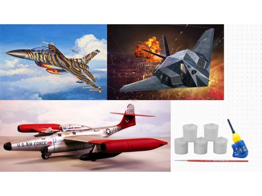 Maquettes avions : Coffret cadeau 75e anniv. US Air Force 1/72 - Revell 05670