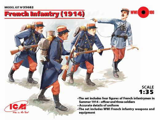 Figurines militaires : Infanterie française 1914 - 1/35 - ICM 35682