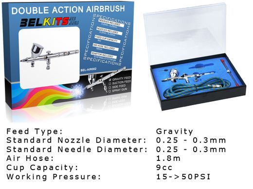 Outil de modélisme : Aérographe alimenté par gravité double action - Belkits BELAIR002