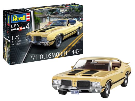 Maquette voiture : Model set 1971 Oldsmobile 442 Coupé 1/25 - Revell 67695