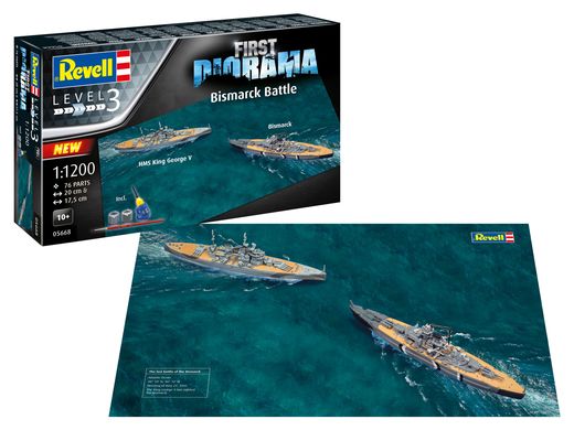 Maquettes militaire - 1er Set Diorama : Bataille Bismarck 1/1200 - Revell 05668