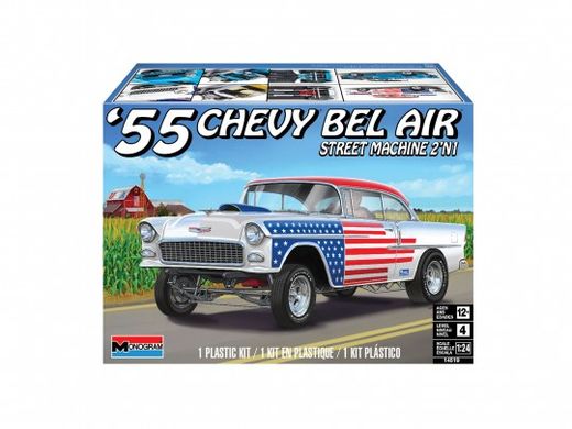 Boîte de la maquette de voiture de collection : 55 Chevy Bel Air “Street Machine” 1/24 - Revell US 14519