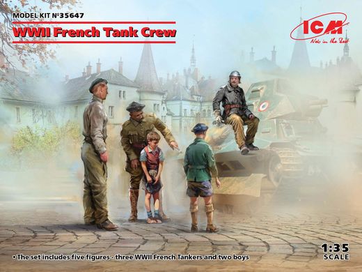 Figurines militaires : Équipage de tank français WWII 1/35 - ICM 35647