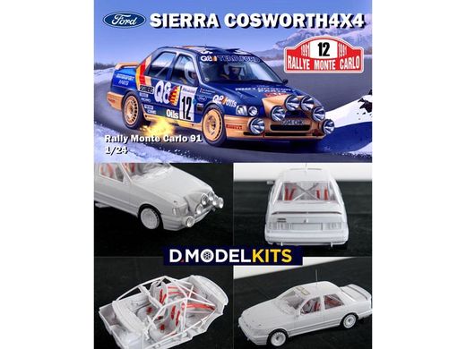 Maquette voiture : Ford Sierra Cosworth 4×4 1/24 rallye monte carlo 1991 - DM Modelkits DMK001