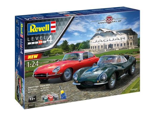 Maquettes voitures : Coffret cadeau 100 ans de Jaguar 1/24 - Revell 05667