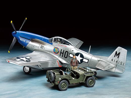 Maquettes militaires : P‐51D Mustang et 1/4ton véhicule léger 1/48 - Tamiya 25205