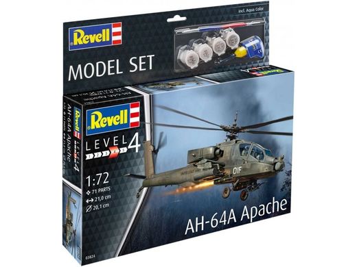 Maquette hélicoptère : Model set AH-64A Apache 1/144 - Revell 63824