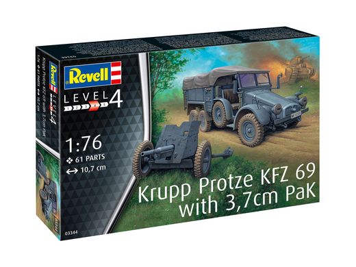 Maquette militaire : Krupp Protze KFZ 69 avec 3,7cm Pak 1/76 - Revell 03344