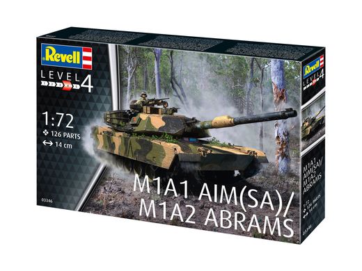 Maquette tank : M1A1 AIM(SA)/ M1A2 Abrams 1/72 - Revell 03346