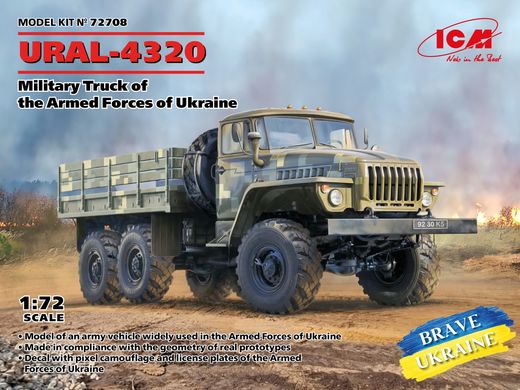 Maquette camion des forces militaires d'Ukraine : Ural 4320 1/72 - ICM 72708