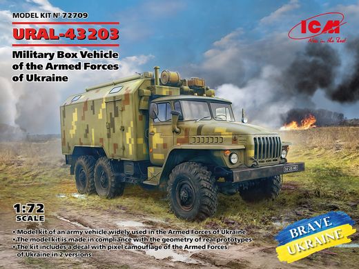 Maquette camion des forces militaires d'Ukraine : URAL 43203 1/72 - ICM 72709