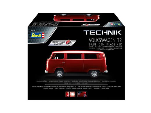 Maquette voiture : Volkswagen T2 - Technik, Easy Click - 1/24 - Revell 00459