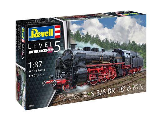 Maquette de train - Locomotive express S3/6 BR18(5) avec tender 2‘2’T 1/87 - Revell 02168