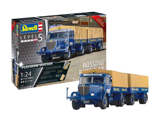 Maquette camion : Büssing 8000 S 13 mit Trailer "Platinum Edition" 1/24 - Revell 07580