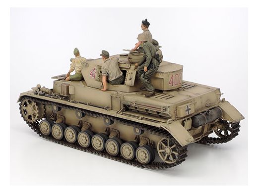 Maquette Panzer IV Ausf.F, figurines et moto - Tamiya 25208