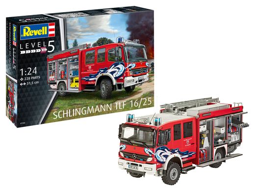 Maquette automobile : Camion de pompier Schlingmann TLF 16/25 1/24 - Revell 07586 7586