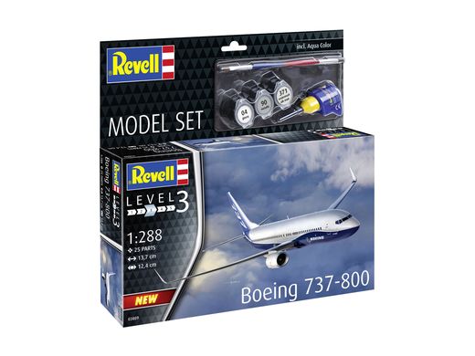 Coffret cadeau maquette avion civil : Model Set Boeing 737-800 1/288 - Revell 63809