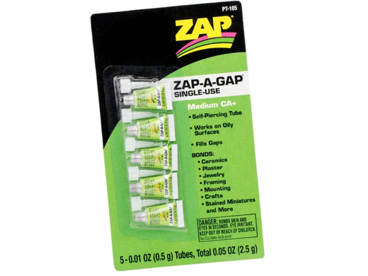 Glu pour maquettes : 5 tubes de colle de 0.5 g à usage unique - Zap PT105