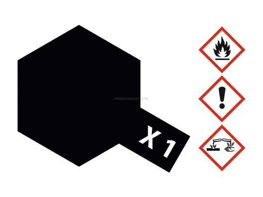 Peinture pour maquettes - X1 NOIR brillant - XL 23 ml - Tamiya 81001