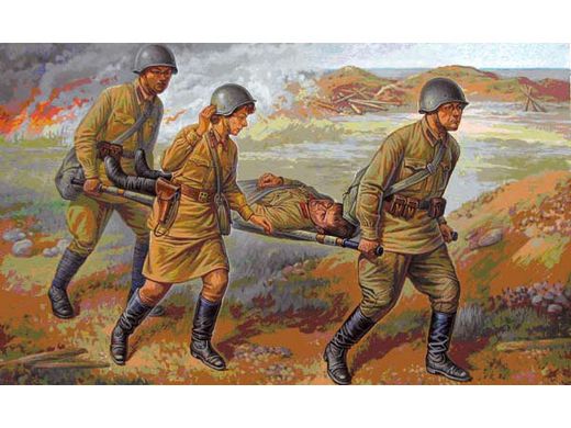 Figurines militaires : Personnel médical soviétique - 1/72 - Zvezda 6152
