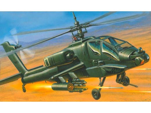 Maquette militaire : hélicoptère AH-64 Apache - 1/144 - Zvezda 7408