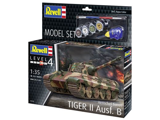 Maquette char d'assaut : Model set Tiger II Ausf.B (Henschel Turret) - 1/35 - Revell 63249